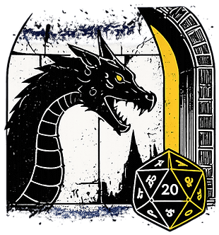 Illustration dragon et dé pour l'association Dé6Dé